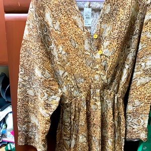 New nanushka dress leopard midi crepe and pleated